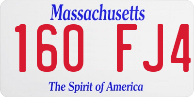 MA license plate 160FJ4