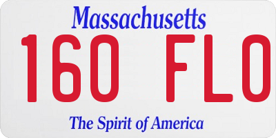 MA license plate 160FL0