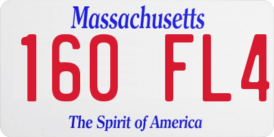 MA license plate 160FL4