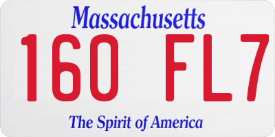 MA license plate 160FL7