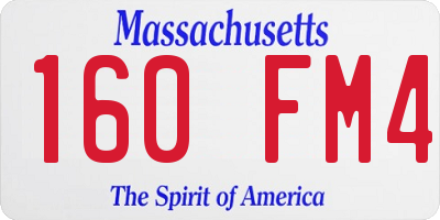 MA license plate 160FM4