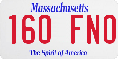 MA license plate 160FN0