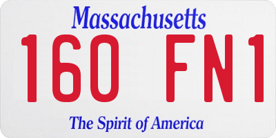 MA license plate 160FN1