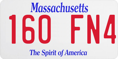 MA license plate 160FN4