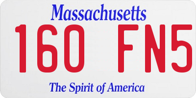 MA license plate 160FN5