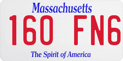 MA license plate 160FN6