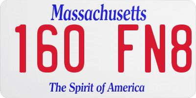 MA license plate 160FN8