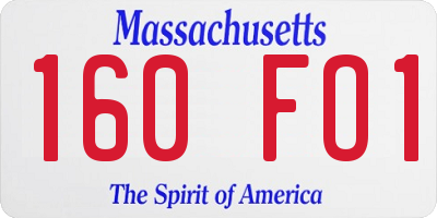 MA license plate 160FO1