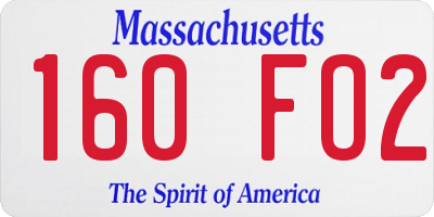 MA license plate 160FO2