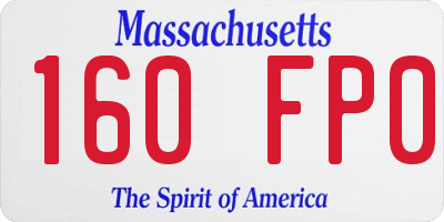 MA license plate 160FP0