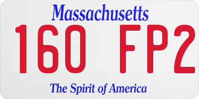 MA license plate 160FP2