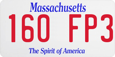 MA license plate 160FP3