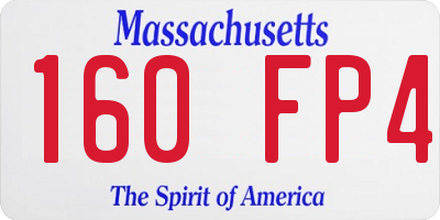 MA license plate 160FP4