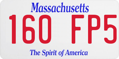 MA license plate 160FP5
