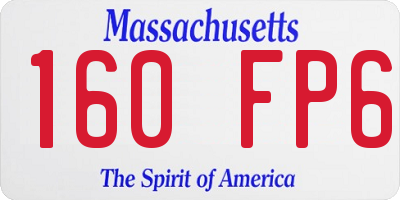 MA license plate 160FP6