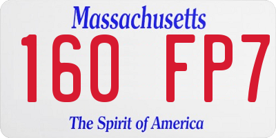 MA license plate 160FP7