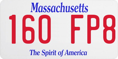 MA license plate 160FP8