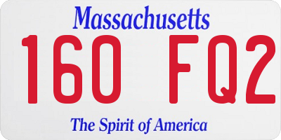 MA license plate 160FQ2