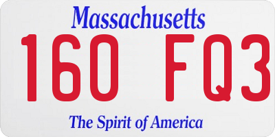 MA license plate 160FQ3