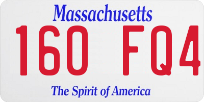 MA license plate 160FQ4