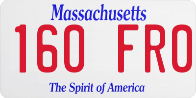 MA license plate 160FR0