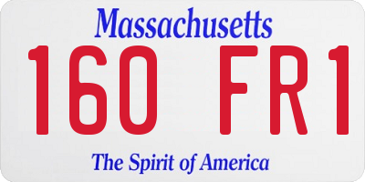 MA license plate 160FR1