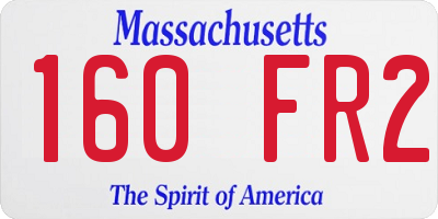 MA license plate 160FR2