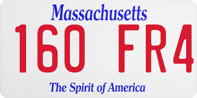 MA license plate 160FR4