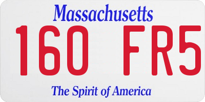 MA license plate 160FR5