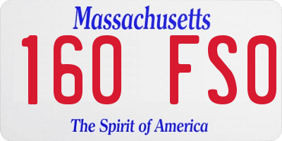 MA license plate 160FS0