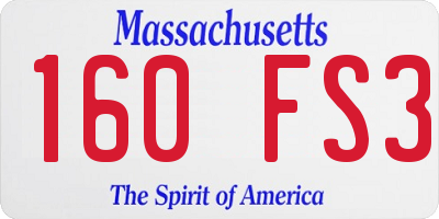 MA license plate 160FS3