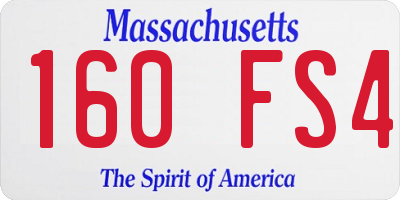 MA license plate 160FS4