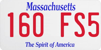 MA license plate 160FS5