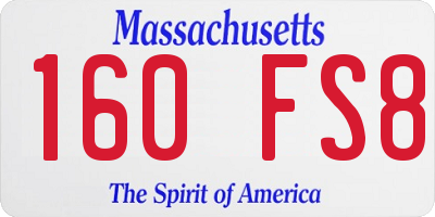 MA license plate 160FS8