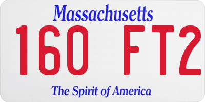 MA license plate 160FT2