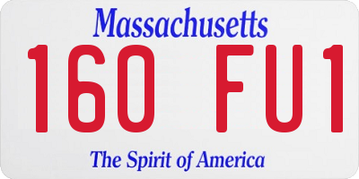 MA license plate 160FU1