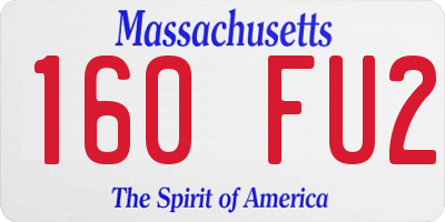 MA license plate 160FU2