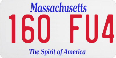 MA license plate 160FU4