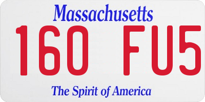 MA license plate 160FU5