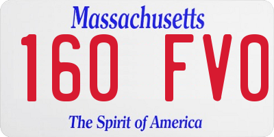 MA license plate 160FV0