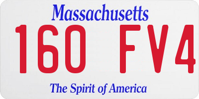 MA license plate 160FV4