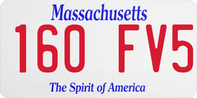 MA license plate 160FV5