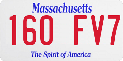 MA license plate 160FV7
