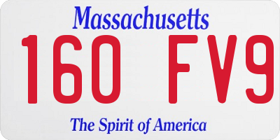 MA license plate 160FV9