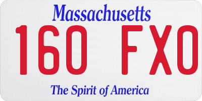 MA license plate 160FX0