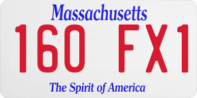 MA license plate 160FX1