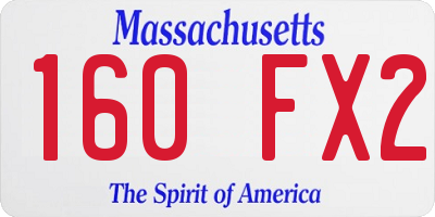MA license plate 160FX2