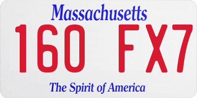 MA license plate 160FX7