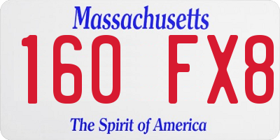 MA license plate 160FX8