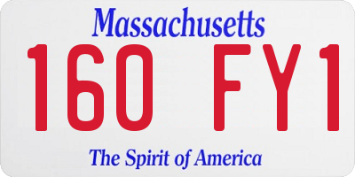 MA license plate 160FY1